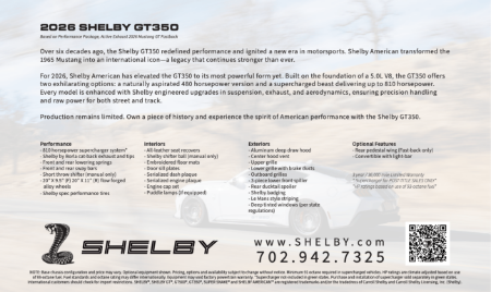 2026 Ford Mustang Shelby GT350